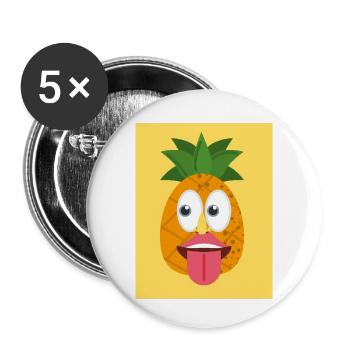 Happy Face - Buttons small 1''/25 mm (5-pack) - white - Front