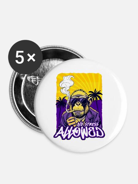 No Stress Allowed – EnrolDesign - Buttons klein 25 mm (5er Pack) - Weiß