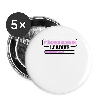 Driving License 2025 Driving Test Driving License Test - Buttons small 1''/25 mm (5-pack) - white - Front
