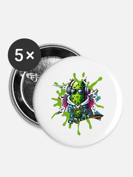 Digga Spreewald - Buttons klein 25 mm (5er Pack) - Weiß
