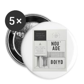 Affiche d’architecture moderne - Lot de 5 petits badges (25 mm) - blanc - Devant
