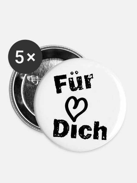 Für Dich - Buttons klein 25 mm (5er Pack) - Weiß