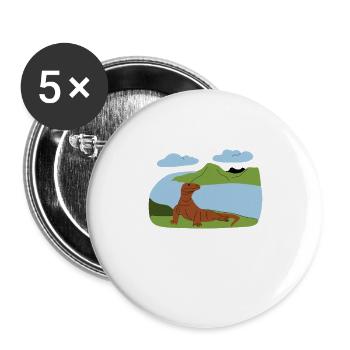 Majestätischer Komodowaran - Buttons klein 25 mm (5er Pack) - Weiß - Vorne