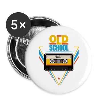 Alte Schule - Buttons klein 25 mm (5er Pack) - Weiß - Vorne