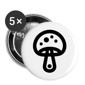 Pilz - Buttons klein 25 mm (5er Pack) - Weiß - Vorne