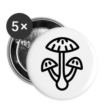 Mushroom - Buttons small 1''/25 mm (5-pack) - white - Front