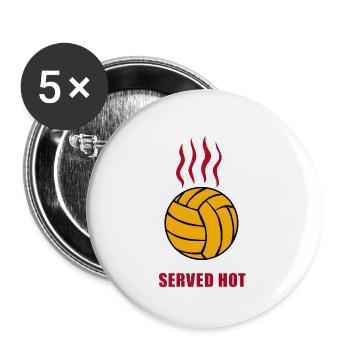 Served Hot - Buttons klein 25 mm (5er Pack) - Weiß - Vorne