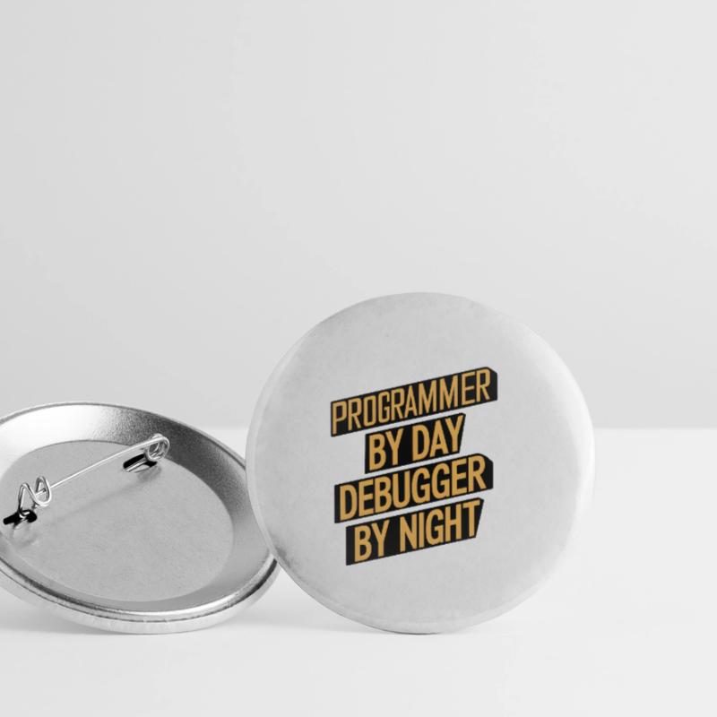 Programmer by Day, Debugger by Night Buttons klein 25 mm (5er Pack)