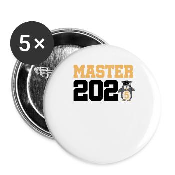 Master 2025 Master's Degree Graduation Graduation - Buttons small 1''/25 mm (5-pack) - white - Front