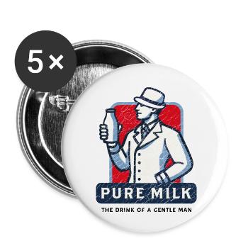Pure Milk drink of a gentle man funny - Buttons klein 25 mm (5er Pack) - Weiß - Vorne