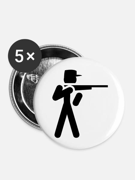 jäger - Buttons klein 25 mm (5er Pack) - Weiß