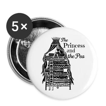 Princess on the Pea Fairy Tale - Buttons small 1''/25 mm (5-pack) - white - Front