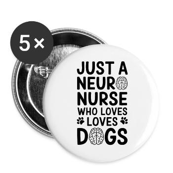 Neuro Nurse Dog Caregiver Neurology Gift - Buttons small 1''/25 mm (5-pack) - white - Front