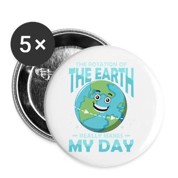 The Rotation Of The Earth Planet Earth Day - Buttons small 1''/25 mm (5-pack) - white - Front