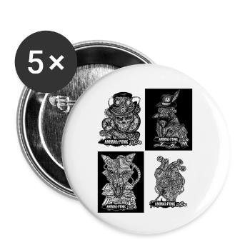 AnimalPunk SteamPunk Horror Nights - Buttons small 1''/25 mm (5-pack) - white - Front