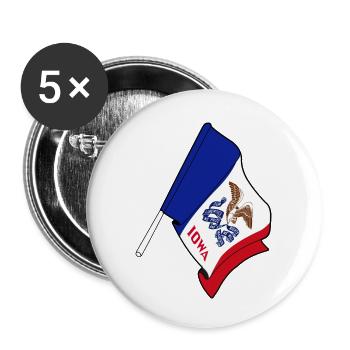 Drapeau de l’Iowa - Lot de 5 petits badges (25 mm) - blanc - Devant