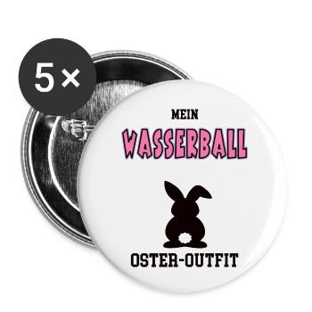 Wasserball Oster Outfit Ostergeschenk Wasserballer - Buttons klein 25 mm (5er Pack) - Weiß - Vorne