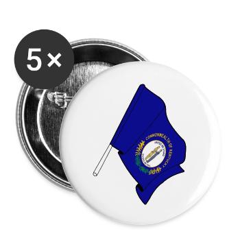 Drapeau du Kentucky - Lot de 5 petits badges (25 mm) - blanc - Devant