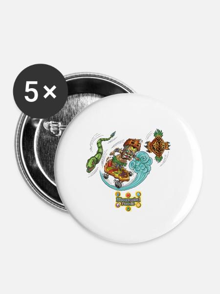 Tiki Schlittschuh - Buttons klein 25 mm (5er Pack) - Weiß