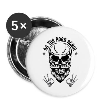 De retour sur la route - Lot de 5 petits badges (25 mm) - blanc - Devant