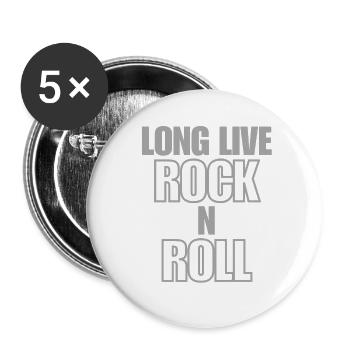 Long Live Rock'n Roll - Buttons small 1''/25 mm (5-pack) - white - Front