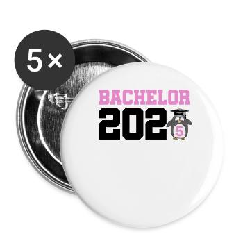 Bachelor 2025 Abschluss Promotion Sponsion - Buttons klein 25 mm (5er Pack) - Weiß - Vorne