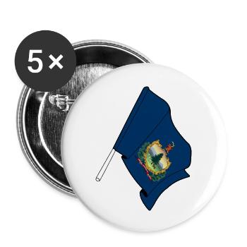 Drapeau du Vermont - Lot de 5 petits badges (25 mm) - blanc - Devant