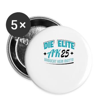 Abschlussklasse 2025 Schulabschluss Abitur Matura - Buttons klein 25 mm (5er Pack) - Weiß - Vorne