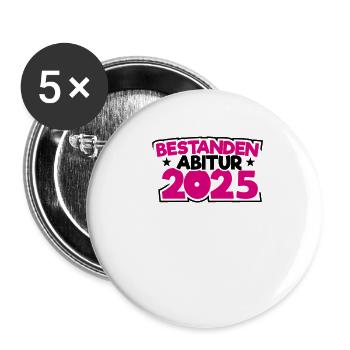 Abitur 2025 Abireise Abifeier Abifahrt Abiturient - Buttons klein 25 mm (5er Pack) - Weiß - Vorne