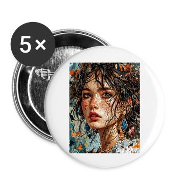 Porträt mit der Natur - Buttons klein 25 mm (5er Pack) - Weiß - Vorne