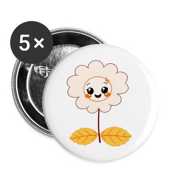 Sweet Flower - Buttons small 1''/25 mm (5-pack) - white - Front