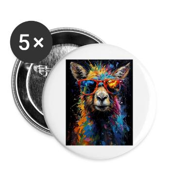 Colorful Animal Portrait - Buttons small 1''/25 mm (5-pack) - white - Front