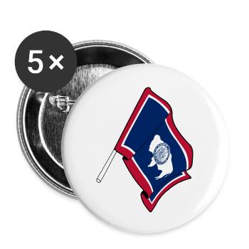 Flag of Wyoming - Buttons small 1''/25 mm (5-pack) - white - Front