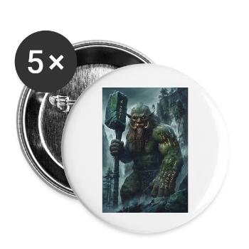 Riese Mythologie Giant Geschenk - Buttons klein 25 mm (5er Pack) - Weiß - Vorne