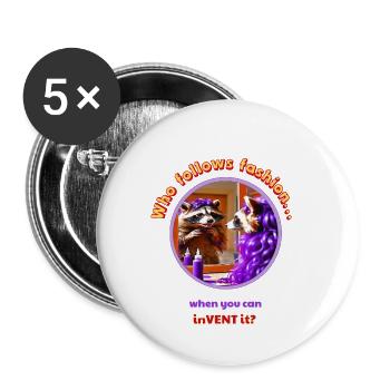 The Raccoon Revolution with Your Own Hands - Buttons small 1''/25 mm (5-pack) - white - Front