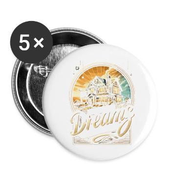 Träume wahr werden lassen - Buttons klein 25 mm (5er Pack) - Weiß - Vorne
