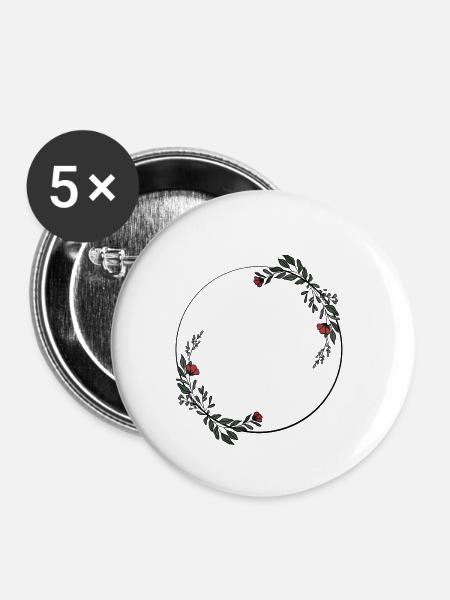 Rahmen - Buttons klein 25 mm (5er Pack) - Weiß