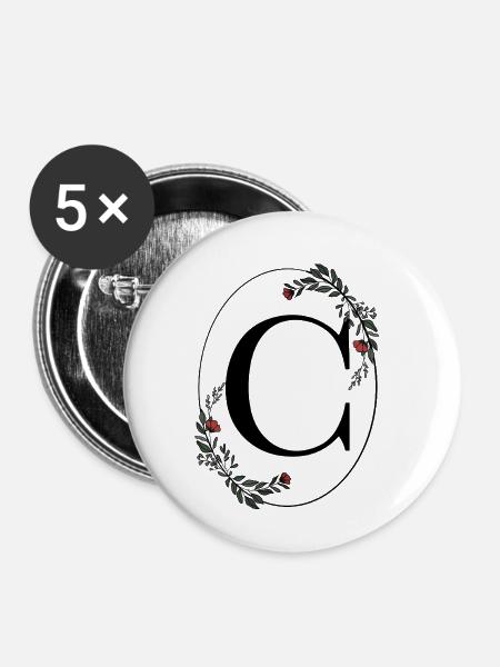 Buchstabe C - Buttons klein 25 mm (5er Pack) - Weiß