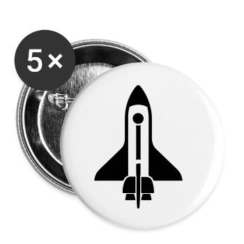 Fusée - Lot de 5 petits badges (25 mm) - blanc - Devant