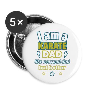 Papa KARATEKA, Vatertagsgeschenk,Karate,Sport - Buttons klein 25 mm (5er Pack) - Weiß - Vorne
