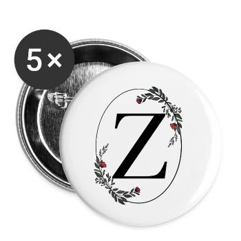 Buchstabe Z - Buttons klein 25 mm (5er Pack) - Weiß - Vorne