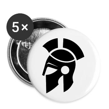 Spartan helmet - Buttons small 1''/25 mm (5-pack) - white - Front