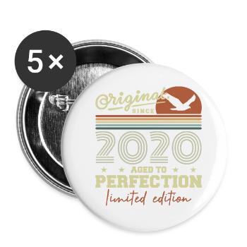 Original 2020 Retro 2020 Jubiläumsgeschenk - Buttons klein 25 mm (5er Pack) - Weiß - Vorne
