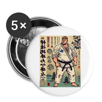 Finnish Karate MASTER - Buttons small 1''/25 mm (5-pack) - white - Front
