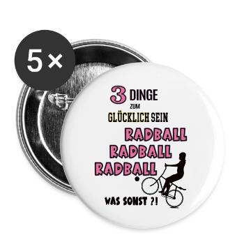 Radball Was Sonst Spiel Radballerin Spielerin - Buttons klein 25 mm (5er Pack) - Weiß - Vorne