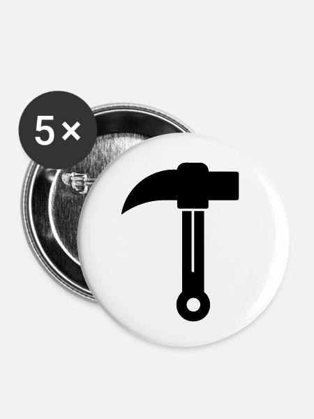 Axt - Buttons klein 25 mm (5er Pack) - Weiß