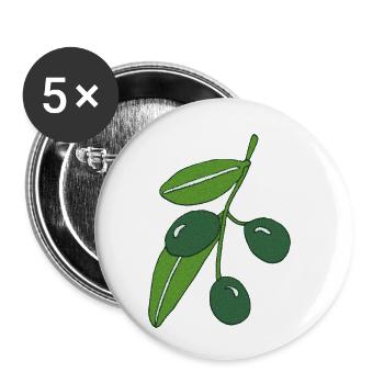 olive branch - Buttons small 1''/25 mm (5-pack) - white - Front
