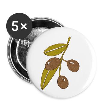 olivenzweig braun - Buttons klein 25 mm (5er Pack) - Weiß - Vorne