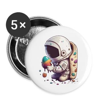 Ostern Osterhase Ostern Ostern Sonntag Osterei Frühling - Buttons klein 25 mm (5er Pack) - Weiß - Vorne