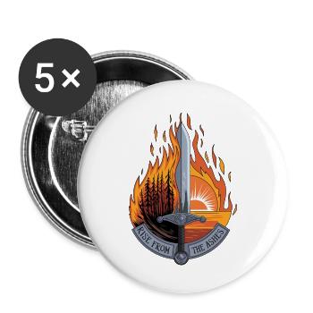 Renaître de ses cendres – Phoenix, Warrior Sword Art - Lot de 5 petits badges (25 mm) - blanc - Devant